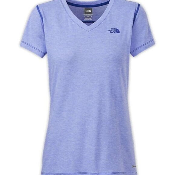 The North Face Blue v neck T Shirt Medium - Picture 1 of 5